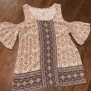 Petite Small St. John’s Bay Open Shoulder Shirt.